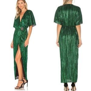 House of Harlow 1960 Revolve Green Sabrina Dress Holiday Festive Small S
